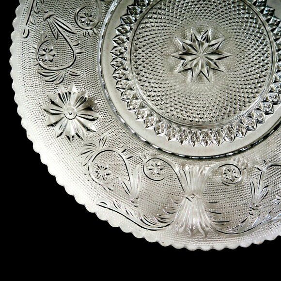 Duncan & Miller Sandwich Glass Dinner Plate Vintage #41 Clear Depression - Picture 3 of 3